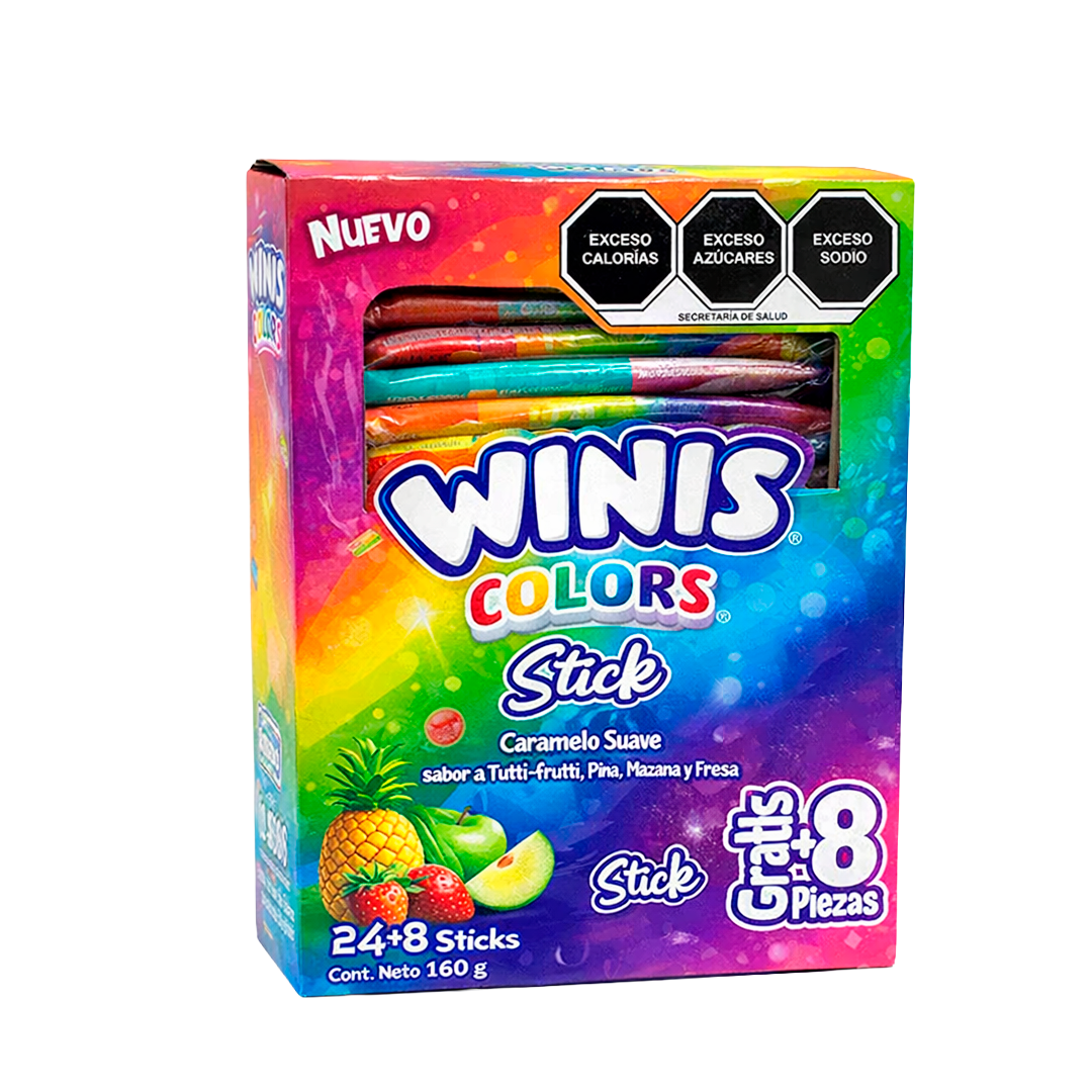 Winis Colors Stick - El Display Contiene 24 Piezas + 8 Piezas Gratis