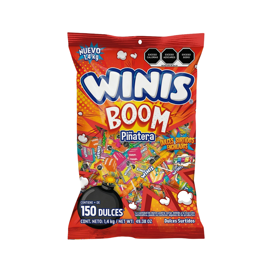 Winis Boom Piñatera Enchilada - La Bolsa Contiene 1.4 Kilogramos