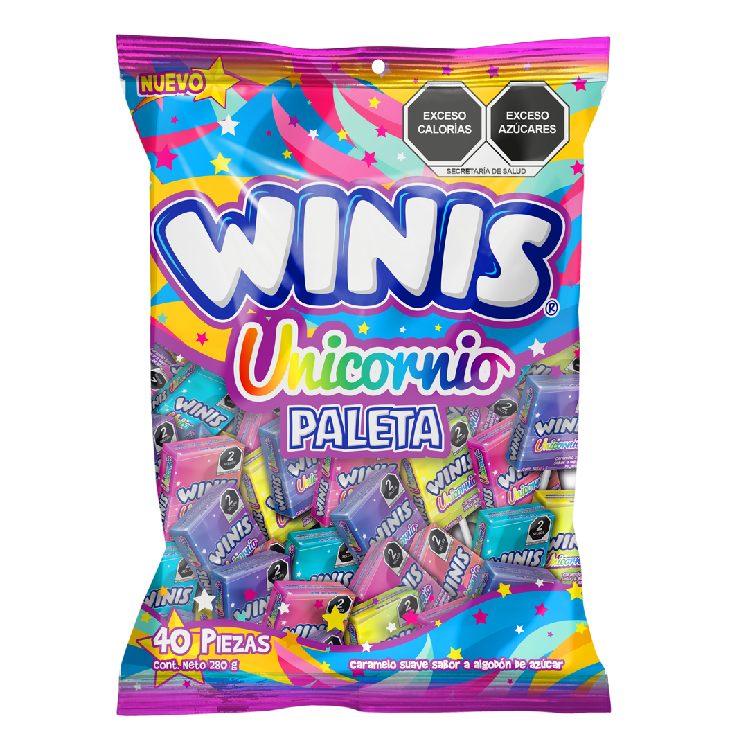 Winis Paletas Unicornio - La Bolsa Contiene 40 Piezas