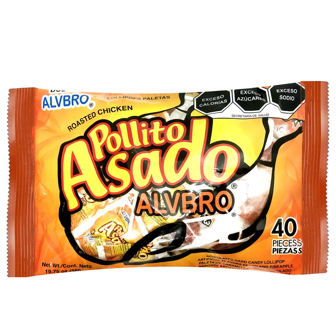 Alvbro Paletas Pollo Asado - Bolsa con 40 Piezas