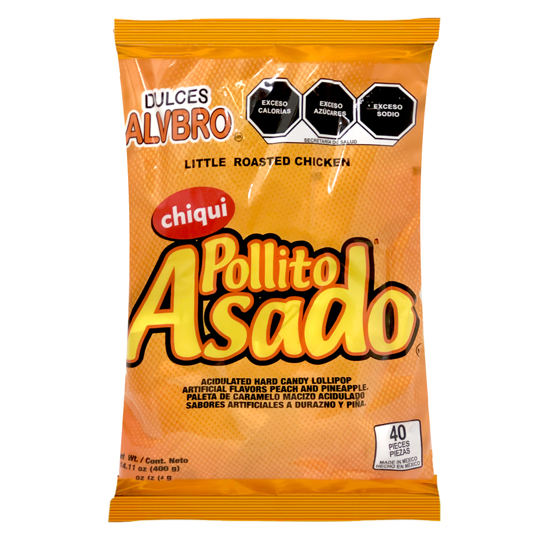 Alvbro Paletas Chicas Pollo Asado - La Bolsa Contiene 40 Piezas