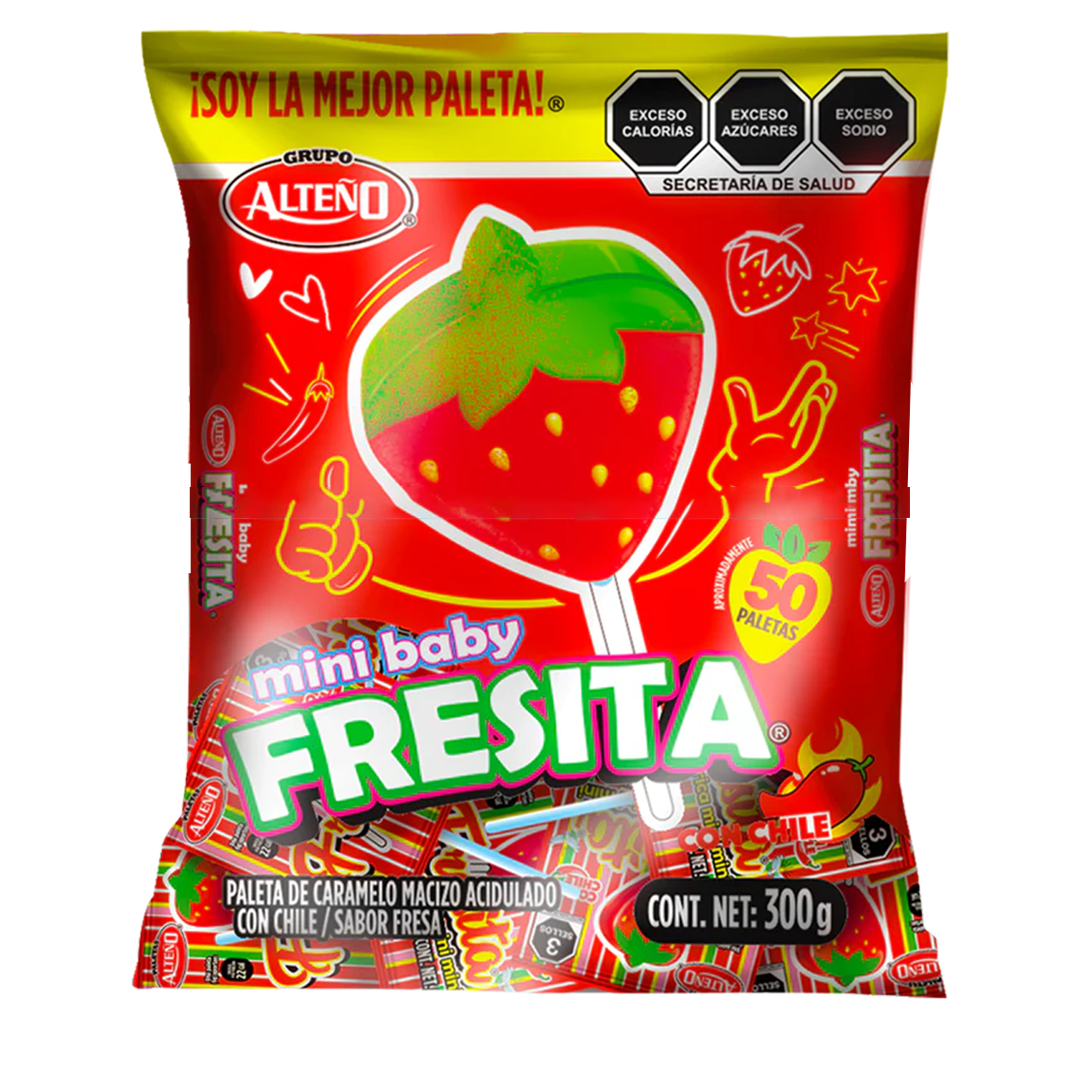 Alteño Mini Baby Fresita - La Bolsa Contiene 50 Piezas