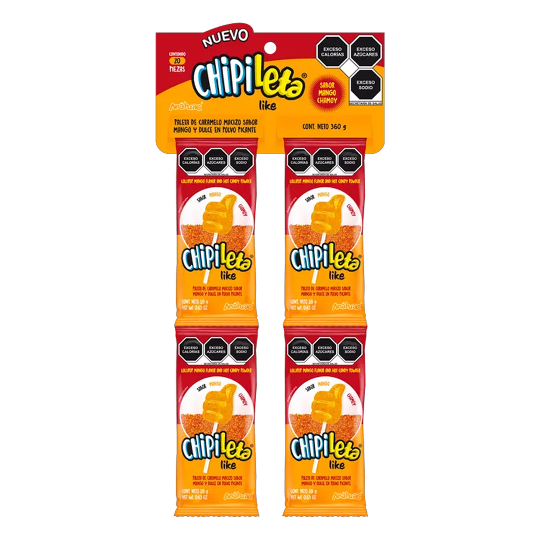 Anahuac Paleta Chipileta Mango/Chamoy - La Solapa Contiene 20 Piezas