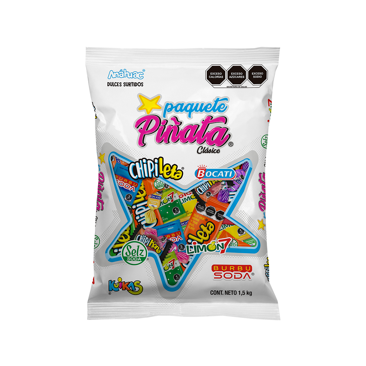 Anahuac Paquete Piñata - La Bolsa Contiene 1.265 Kilogramos