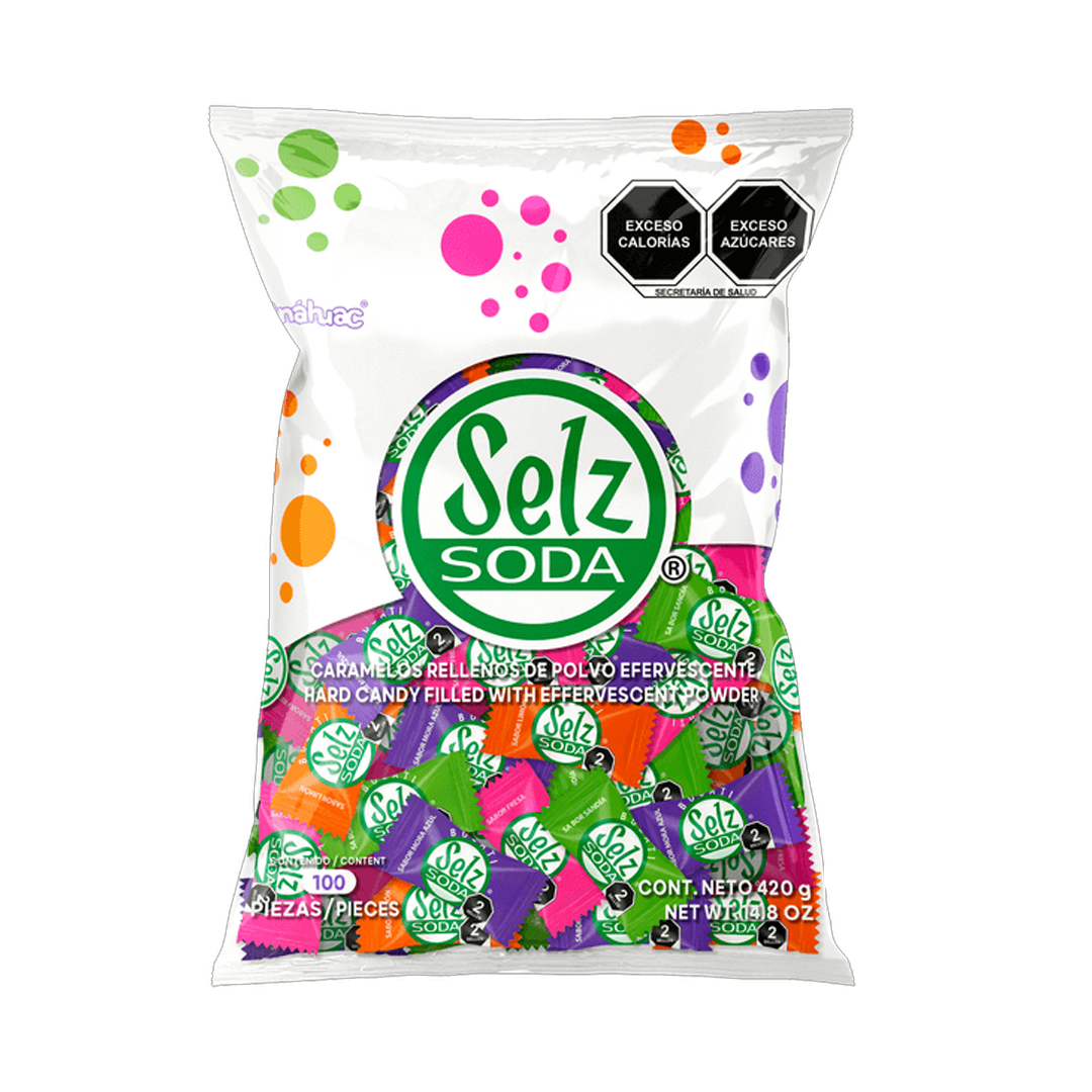 Anahuac Selz Soda Sabores - La Bolsa Contiene 100 Piezas