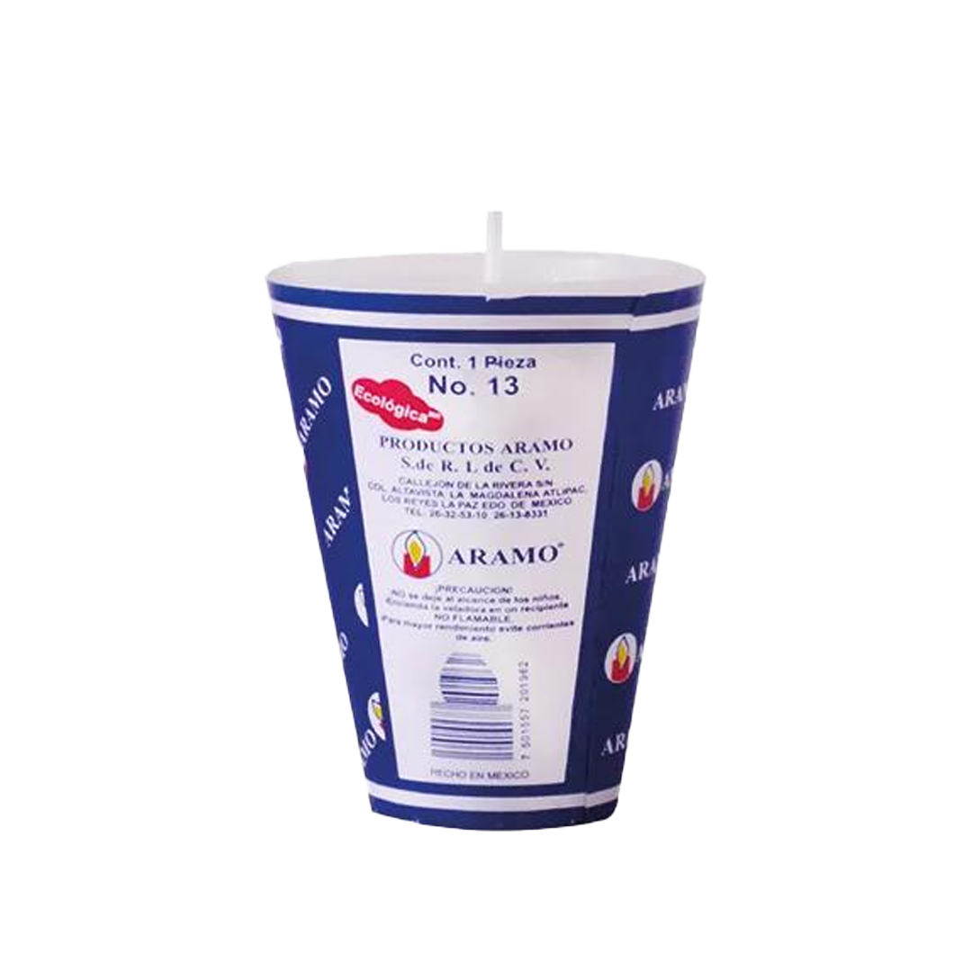 Aramo Vela Cono Azul #13 - Contiene 1 Piezas