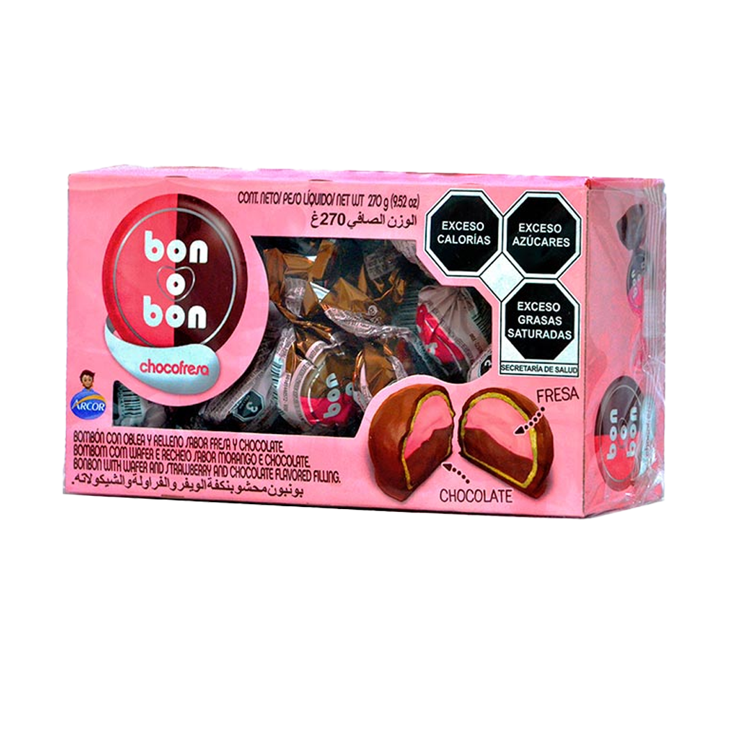 Arcor Bon o Bon Fresa - El Display Contiene 18 Piezas