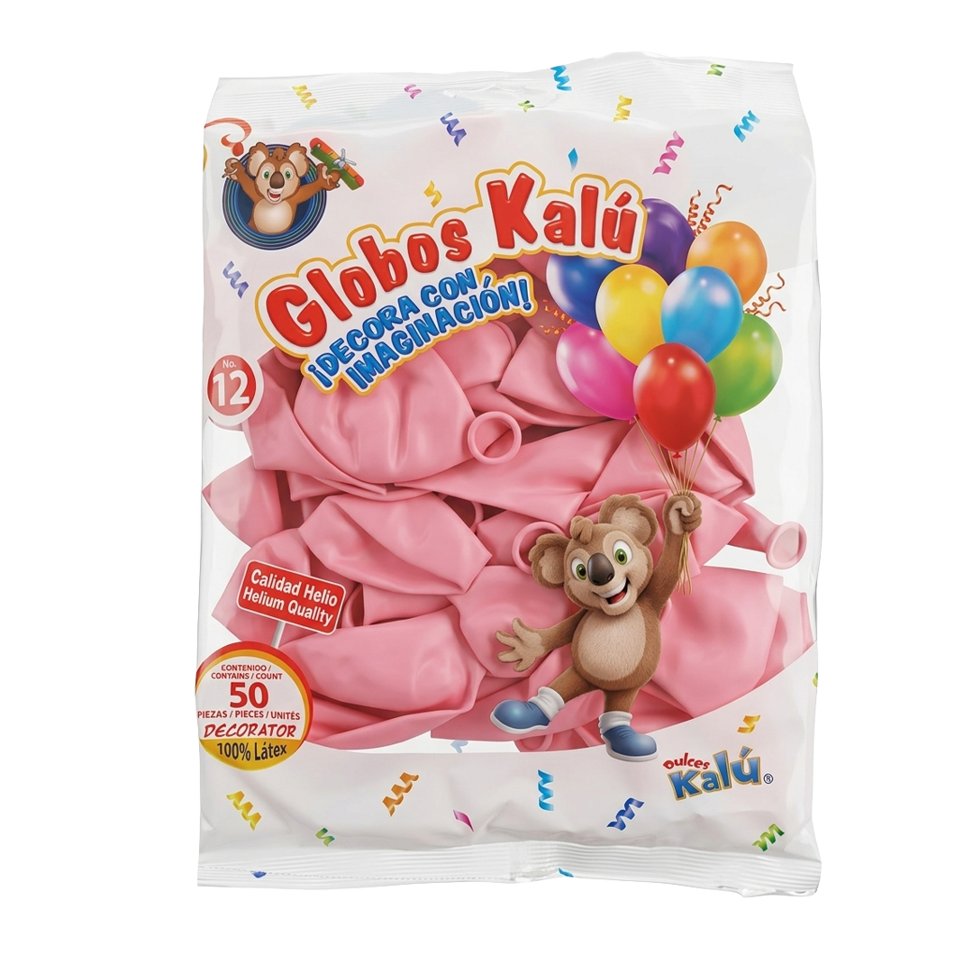 Azteca Globo Rosa Bebe #9 - La Bolsa Contiene 50 Piezas