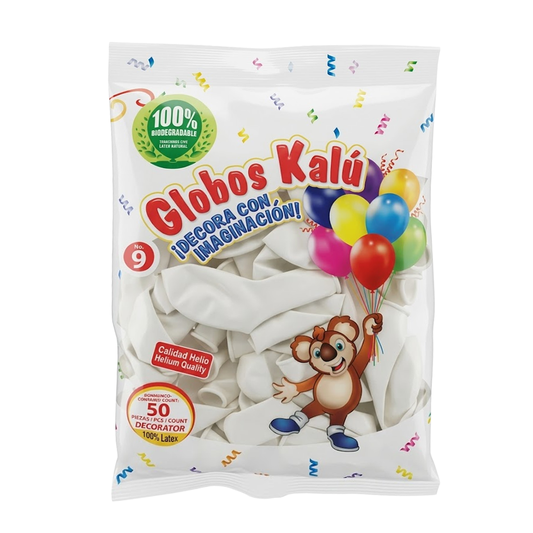 Azteca Globo Blanco #9 - La Bolsa Contiene 50 Piezas