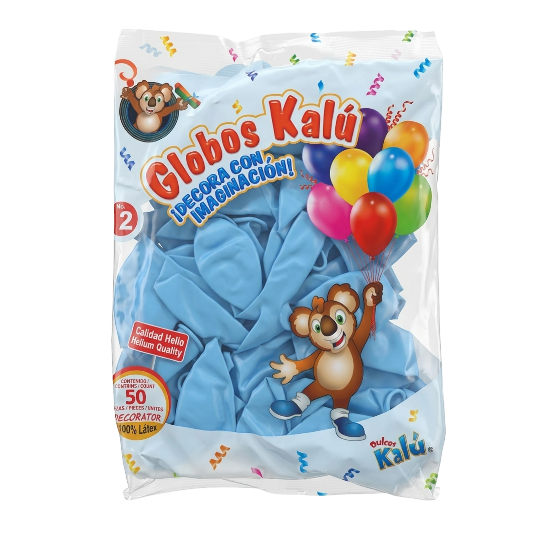 Azteca Globo Azul Cielo #9 - La Bolsa Contiene 50 Piezas