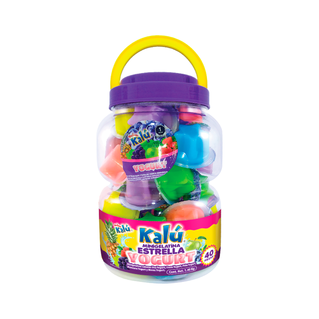 Azteca Mini Gelatina Estrella Yogurt - El Vitrolero Contiene 40 Piezas