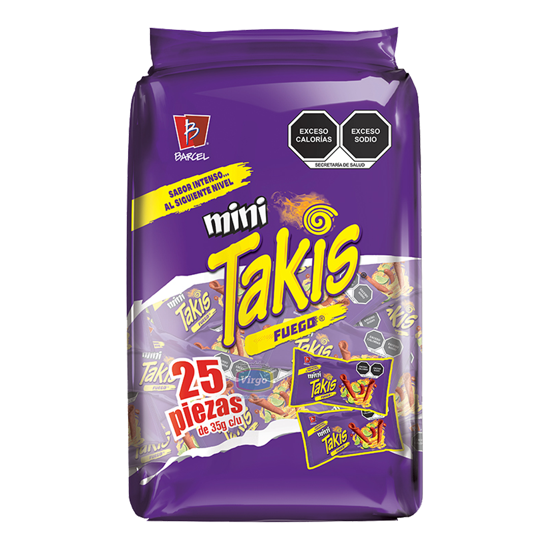 Barcel Mini Takis Fuego - La Bolsa Contiene 25 Piezas