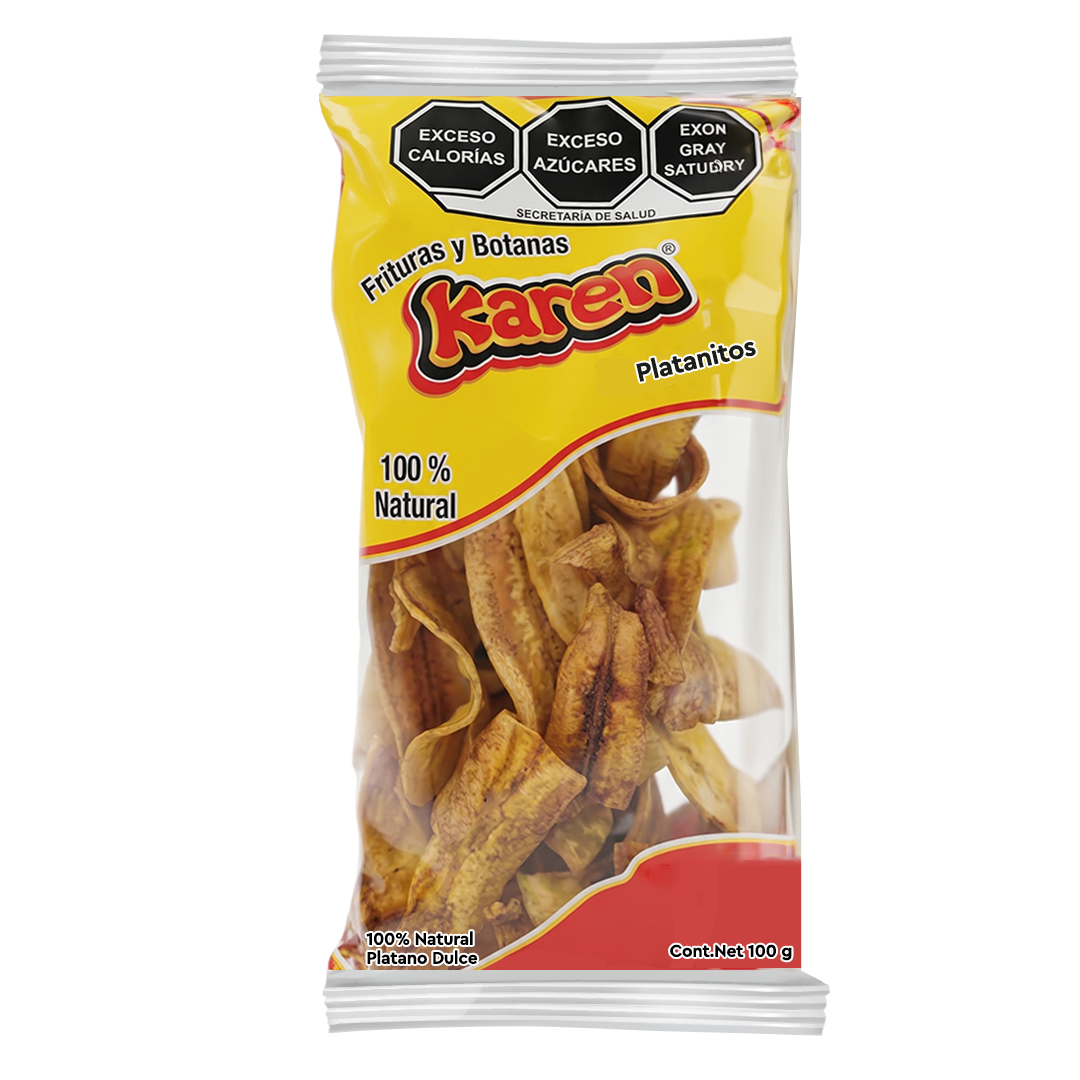Karen Platanitos Naturales - La Bolsa Contiene 100 Gramos