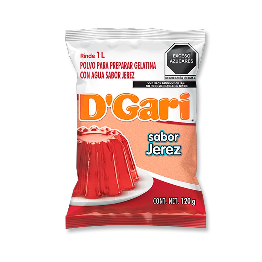 D'GARI GEL AGUA JEREZ  1/120gr (Caja:50pz)