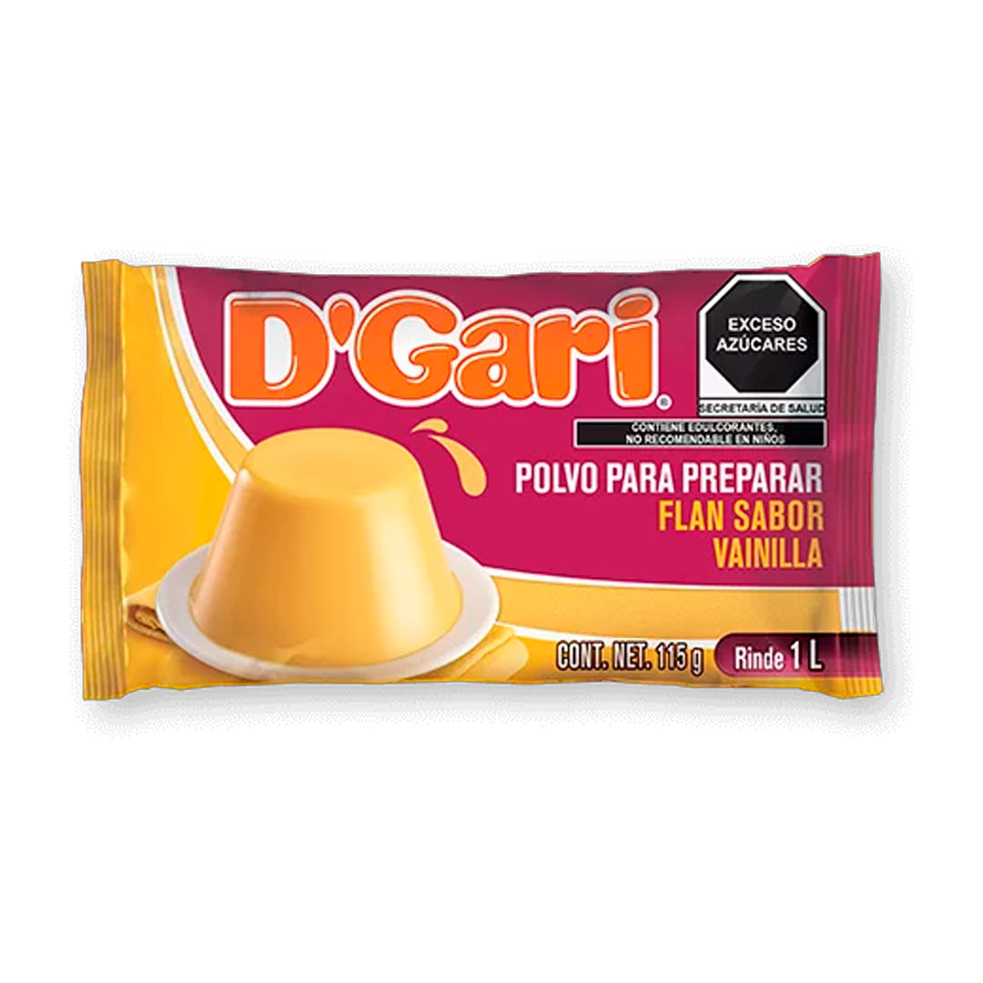 D'GARI  FLAN VAINILLA 1/115gr (Caja:50pz)