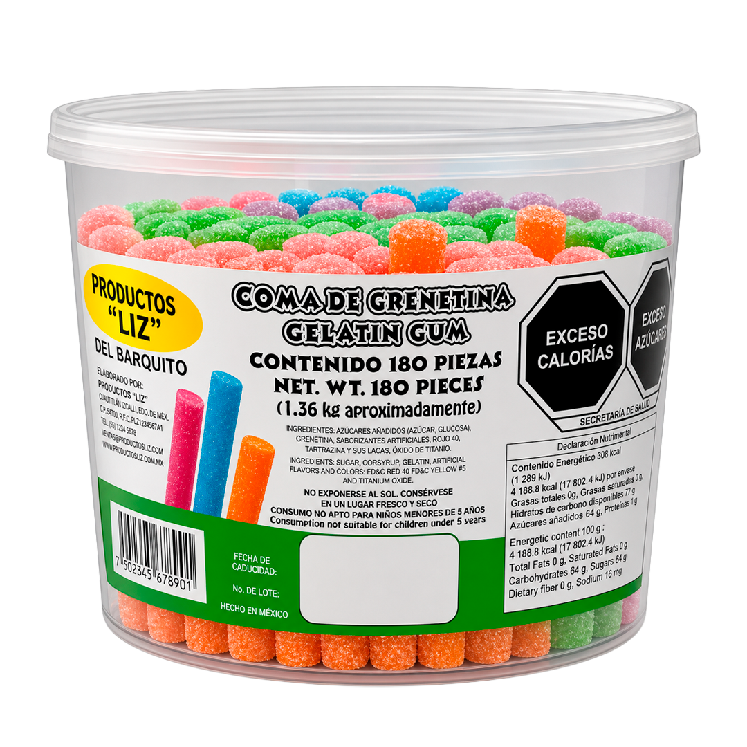 DULCES LIZ VELA COLOR LECHE 1/180pz (Caja:12dsp)