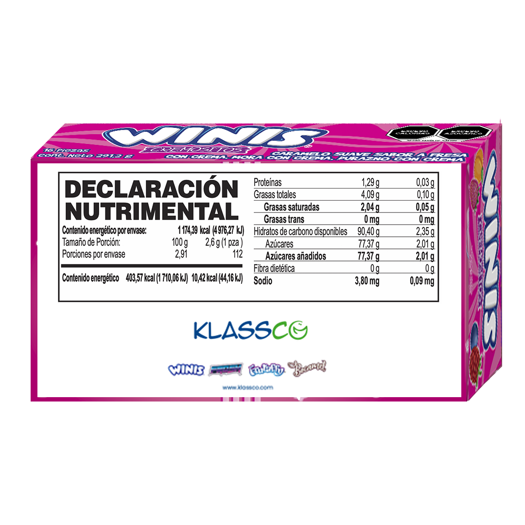 Winis Cremositos T7 - El Display Contiene 16 Piezas