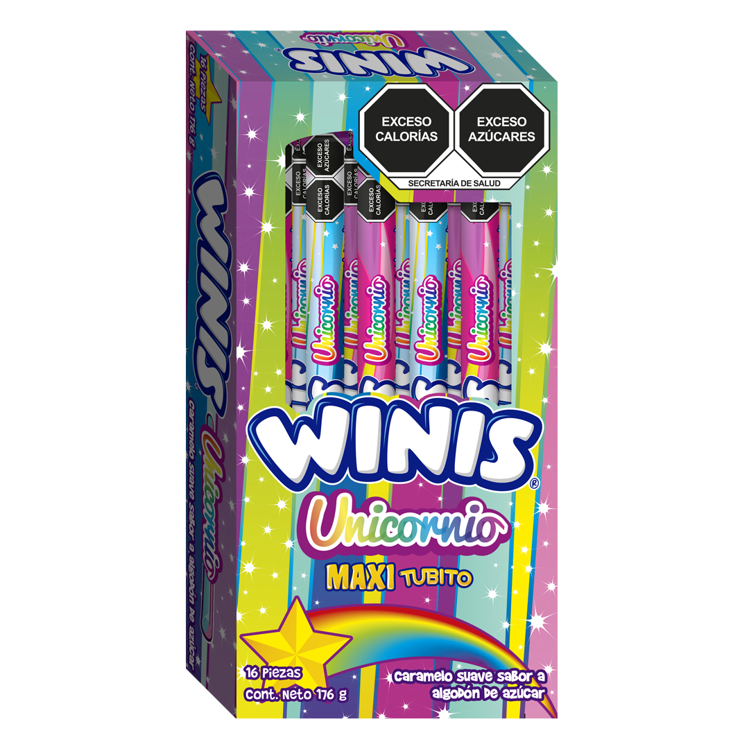 Winis Maxitubo Unicornio - Display Con 16 Piezas